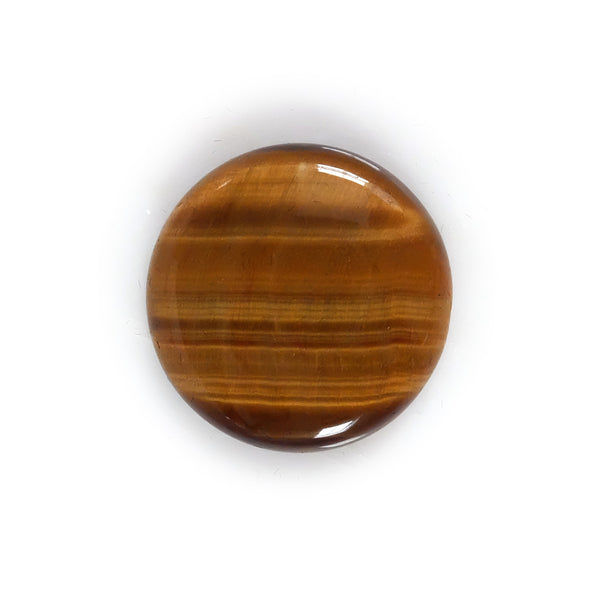 Round Tigers Eye Gemstone - semi precious stone for handmade rings in gold and silver - top of stone
