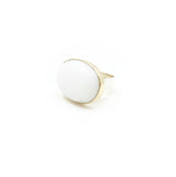 White Onyx Gemstone Ring Set in 9ct Gold & Sterling Silver 'CALM'