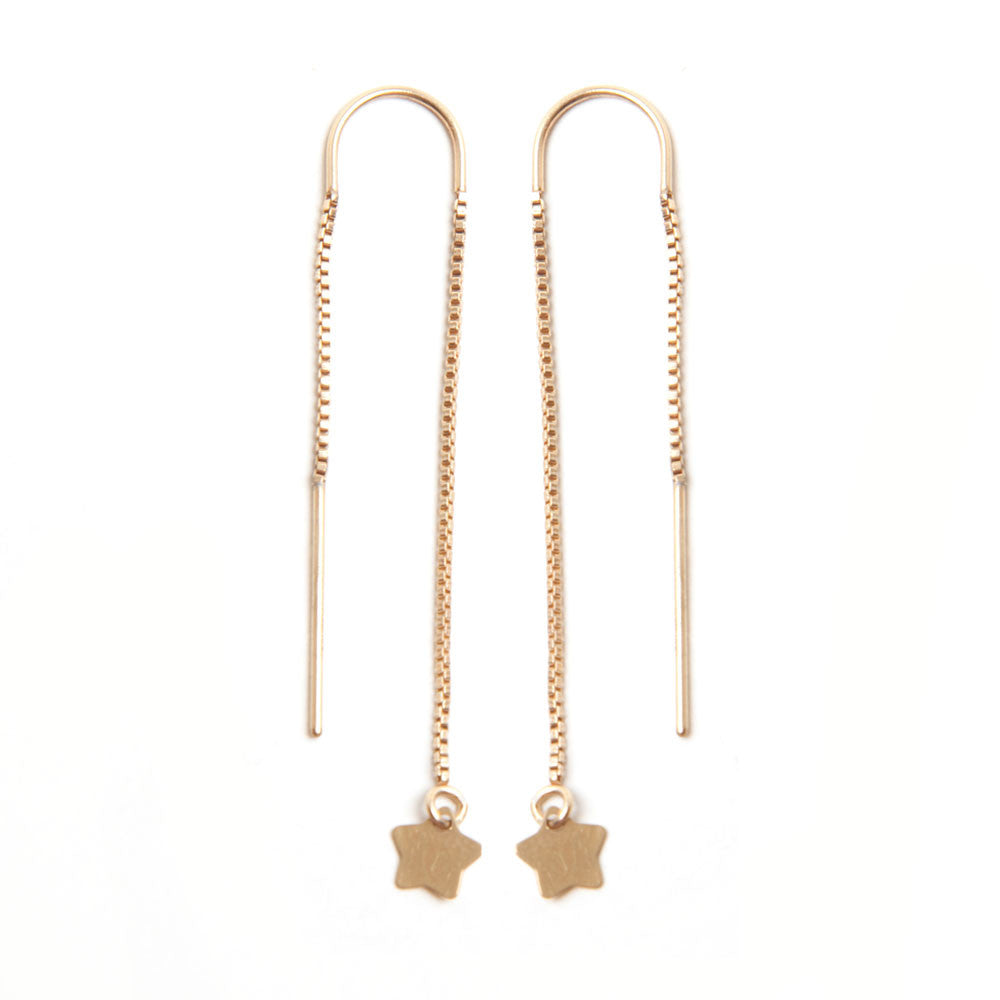 Renata Interest Chain Thread Through Gold Plated Drop Earrings | Oliver  Bonas