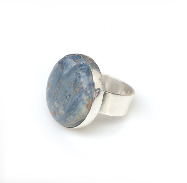 Pietersite Gemstone Ring Set in Sterling Silver 'CLEANSING'