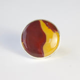 mookaite gemstone ring in sterline silver - front view
