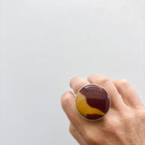 Mookaite Round Gemstone Ring set in Sterling Silver 'VITALITY'
