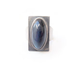 Hawks Eye (Blue Tigers Eye) Gemstone Ring set in Sterling Silver 'AUTHENTICITY'