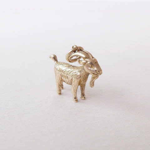 Vintage 9ct Gold Goat Charm Pendant