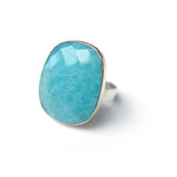 alice eden modern handmade gemstone ring turquoise amazonite faceted rose cut stone 9ct gold silver