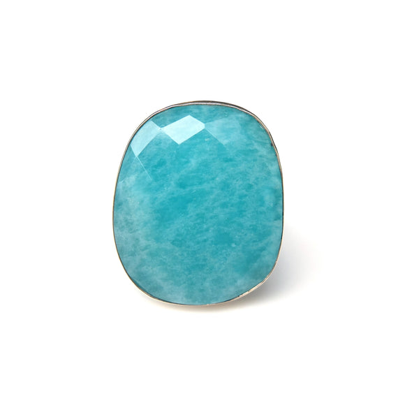alice eden modern handmade gemstone ring turquoise amazonite faceted rose cut stone 9ct gold silver