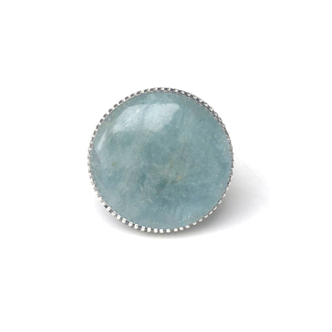 aquamarine gemstone ring in sterling silver - handmade by alice eden
