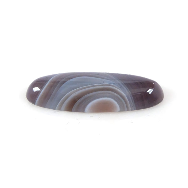 botswana agate oval gemstone - bespoke handmade rings UK - side view