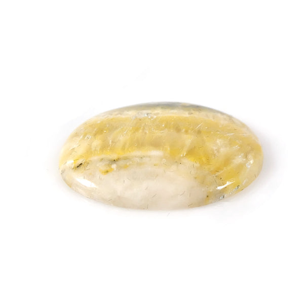 bumble bee jasper gemtone mustard colour - small oval - side view