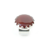 carnelian gemstone ring set in a sterling silver setting - top view