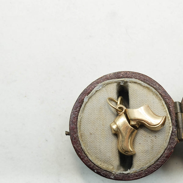Vintage 9ct Gold Tiny Dutch Clogs Charm