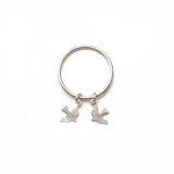 alice eden jewellery jewelry Silver Bird Charm Stacking pinkie layer Ring
