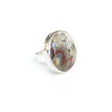 Mexican Lace Agate Gemstone Ring set in Sterling Silver 'JOY'
