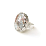 Mushroom Jasper Gemstone Ring Set in Sterling Silver 'COURAGE'