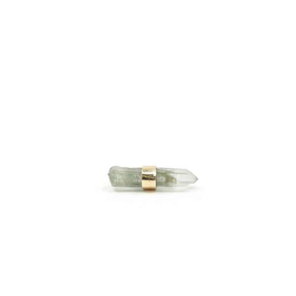 9ct Gold Phantom Quartz Gemstone Single Stud Earring  - 'Change'