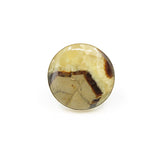 Septarian 9ct Gold & Silver Round Gemstone Ring 'POSITIVITY'
