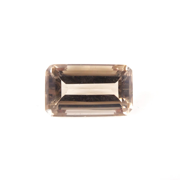 rectangular baguette smoky quartz gemstone for handmade rings in silver and gold - top view