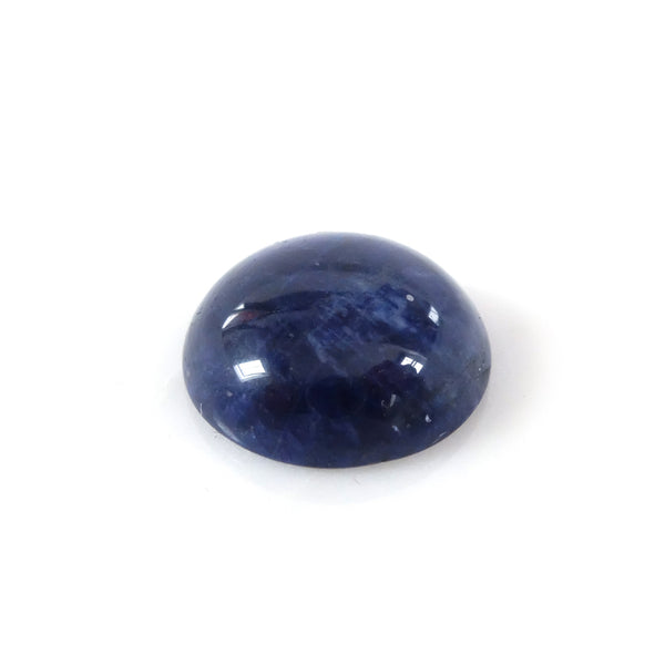 round sodalite gemstone - blue semi precious stone for handmade rings in silver and gold - side view