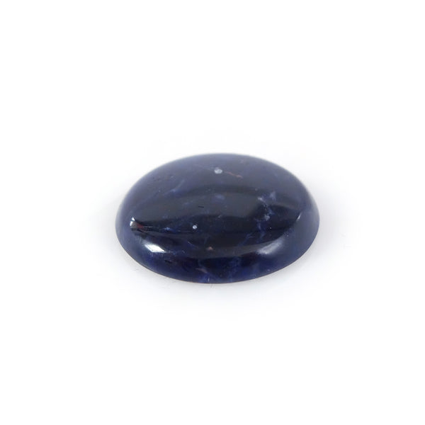 round sodalite gemstone - blue semi precious stone for handmade rings in silver and gold - side dark  view
