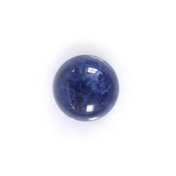 round sodalite gemstone - blue semi precious stone for handmade rings in silver and gold - top view