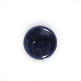 round sodalite gemstone - blue semi precious stone for handmade rings in silver and gold - top view darker