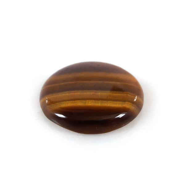 Round Tigers Eye Gemstone - semi precious stone for handmade rings in gold and silver - bottom side