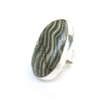 Zebra Jasper Modernist Gemstone Ring set in Sterling Silver 'SUPPORT'